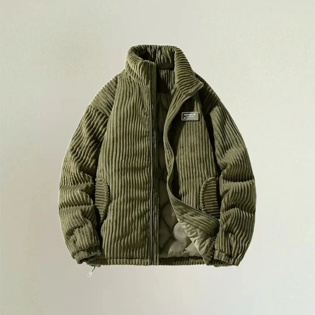 Textured Quilted Coat - Warm Padded Jacket