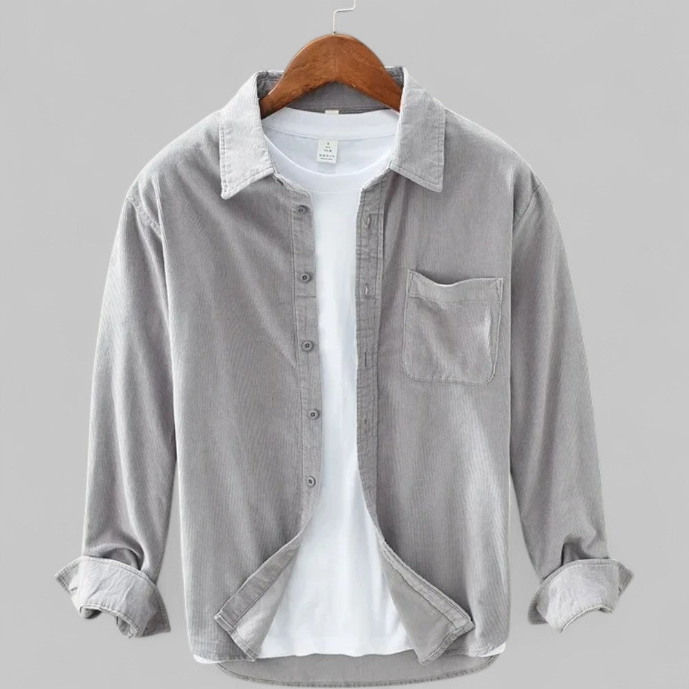 Men's Corduroy Shirt Long-Sleeve Retro Style