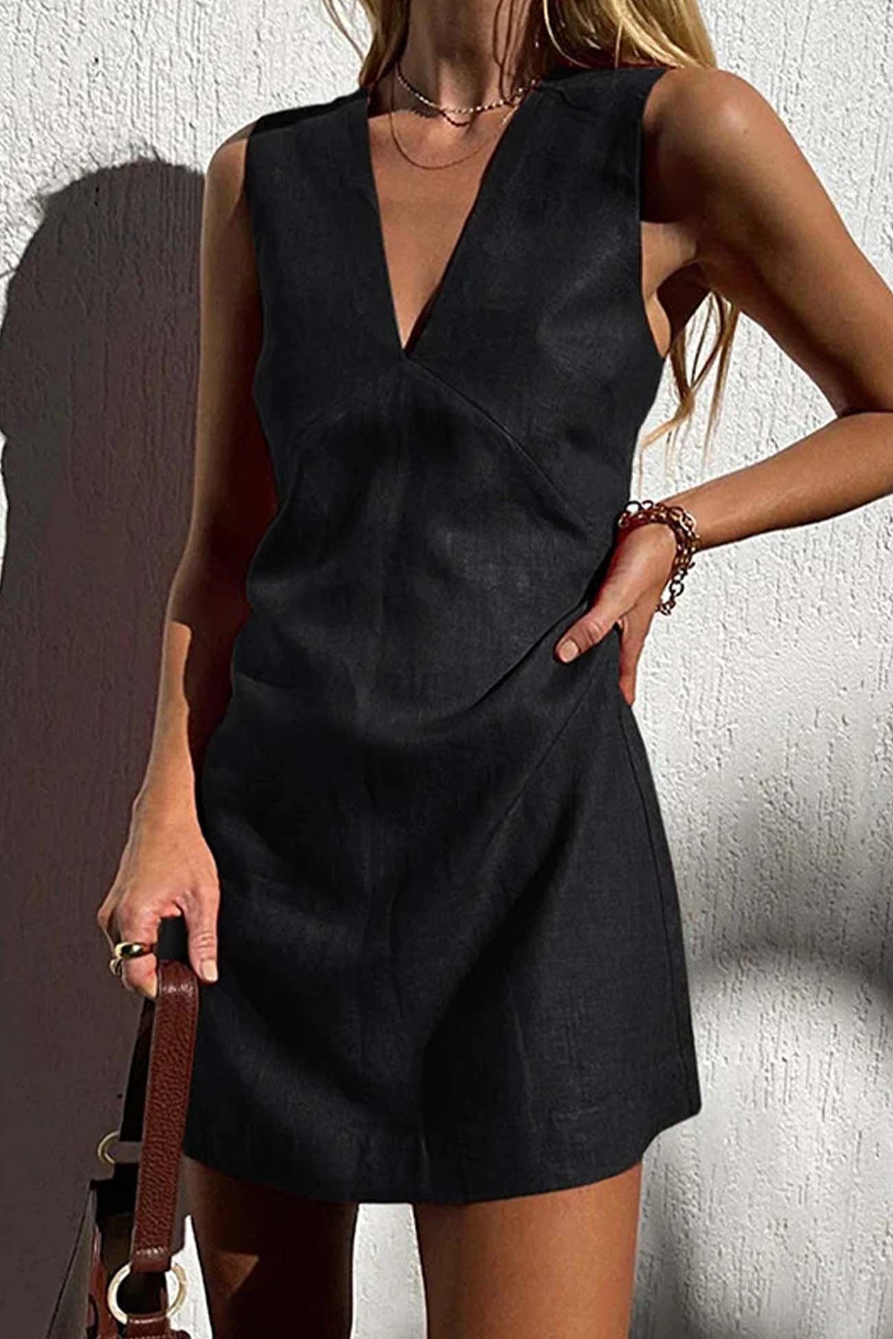 Comfortable V Neck Sundress for Women