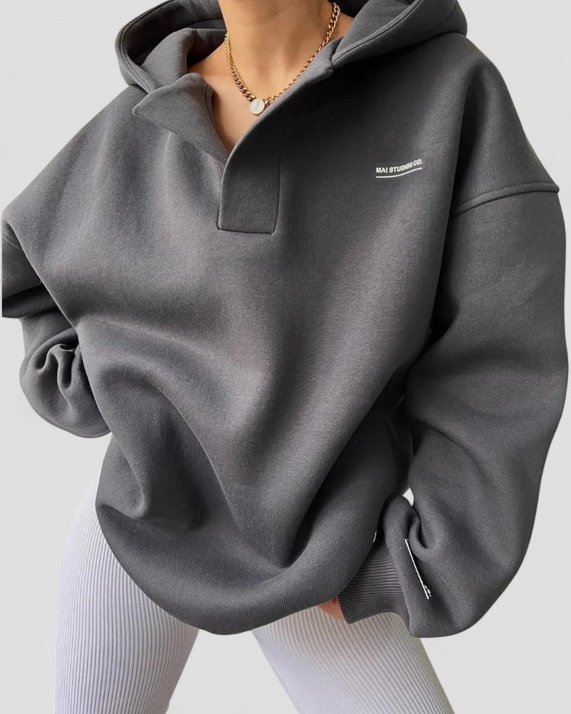 Ladies' Cozy V-neck Sweatshirt Hoodie