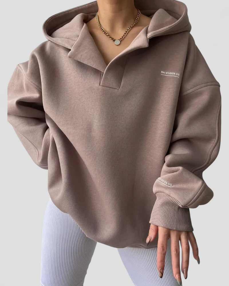 Ladies' Cozy V-neck Sweatshirt Hoodie