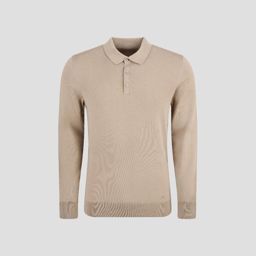 Classic Mens Casual Long Sleeve Polo Top - OutfitLondon