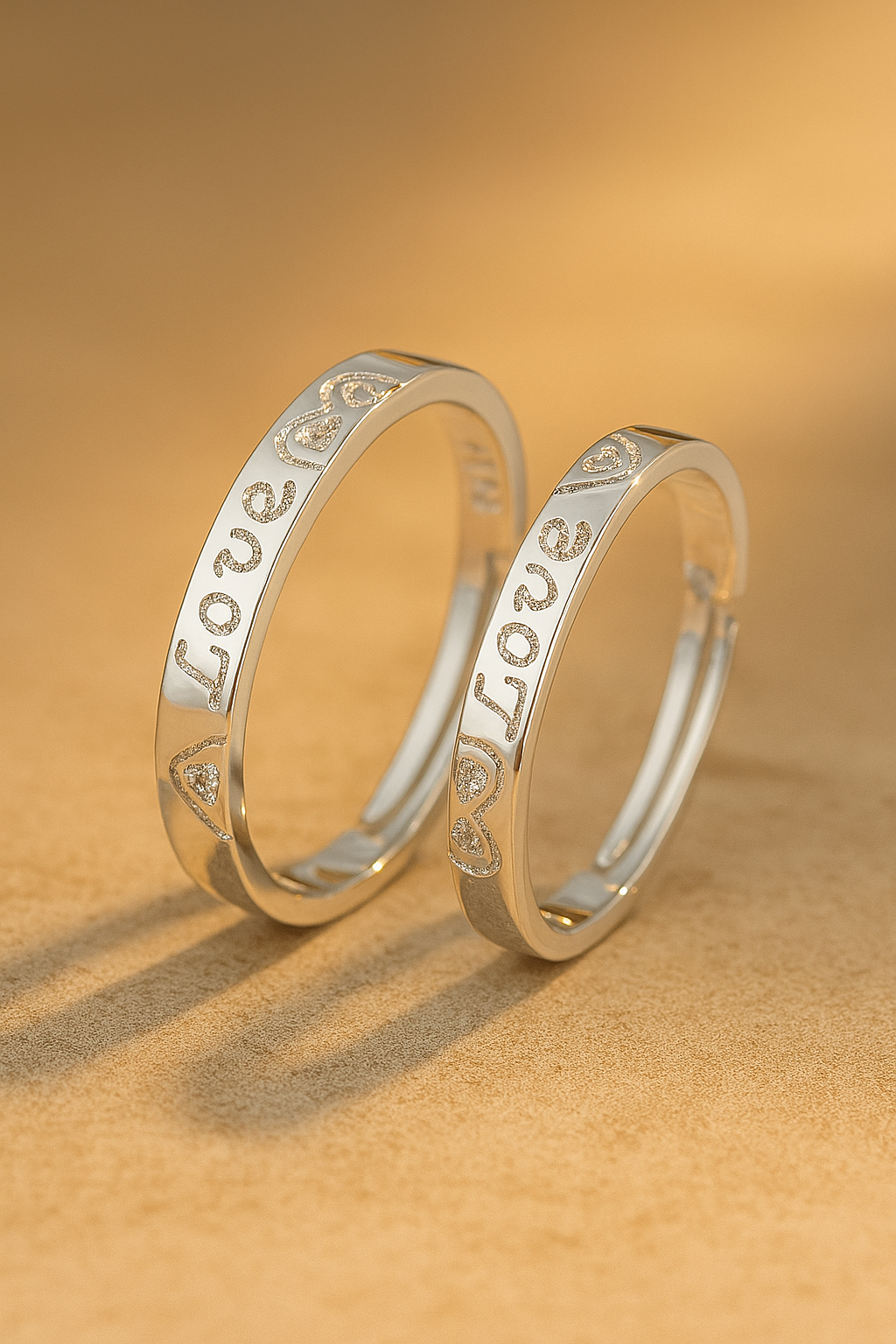 Couples Heart Shaped Ring Set for Men Women