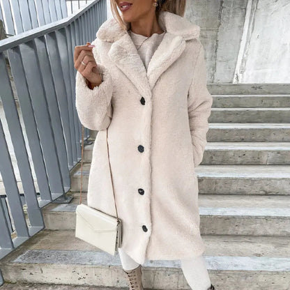 Women's Plush Open-Front Winter Coat