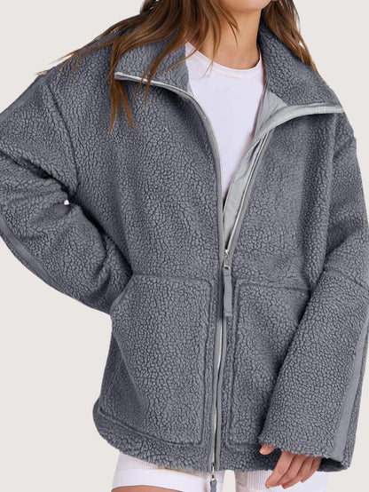 Ladies Large Cozy Fleece Coat