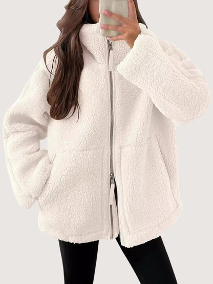 Ladies Large Cozy Fleece Coat