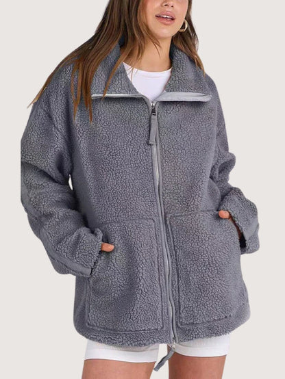 Ladies Large Cozy Fleece Coat