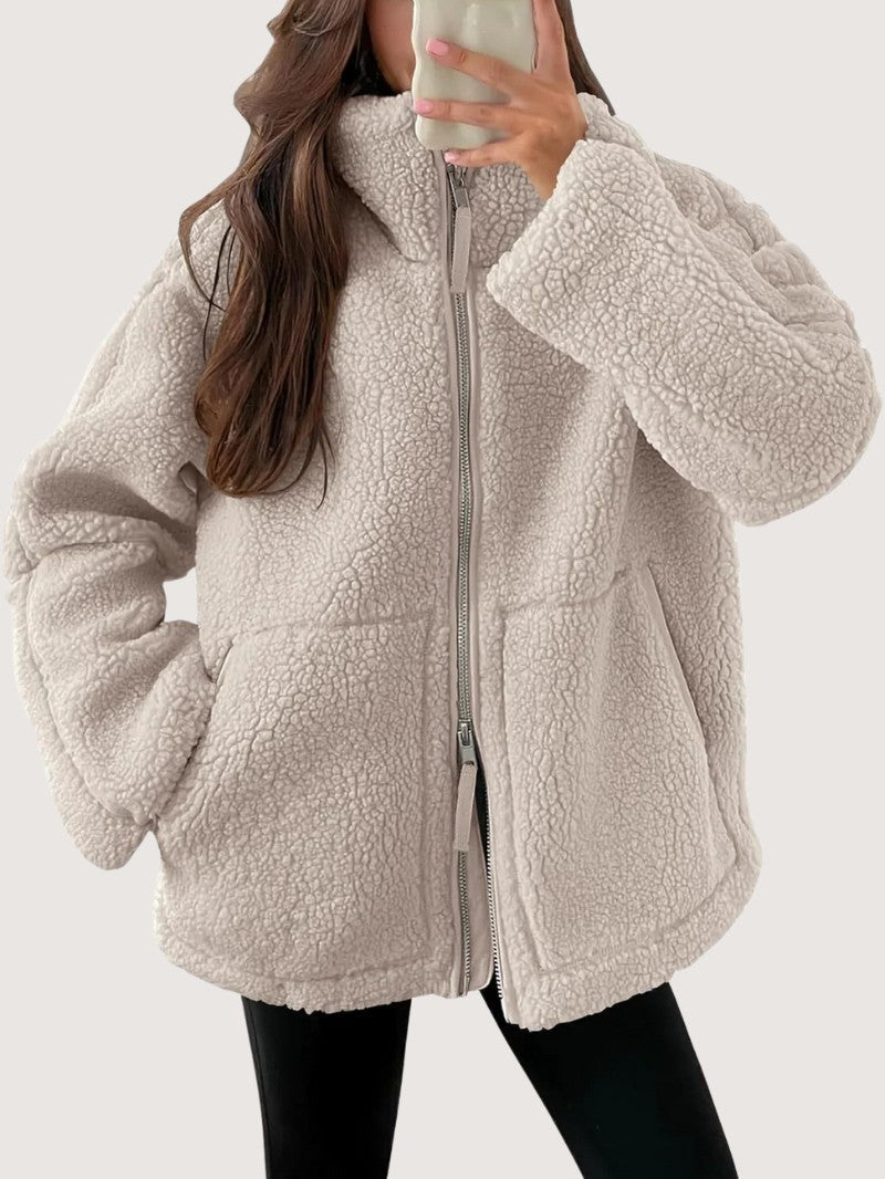Ladies Large Cozy Fleece Coat
