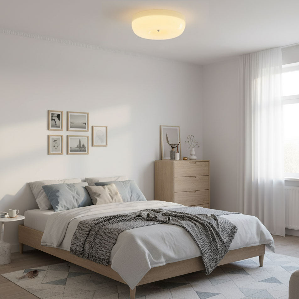 Soft White Glass Semi-Flush Ceiling Light Fixtures