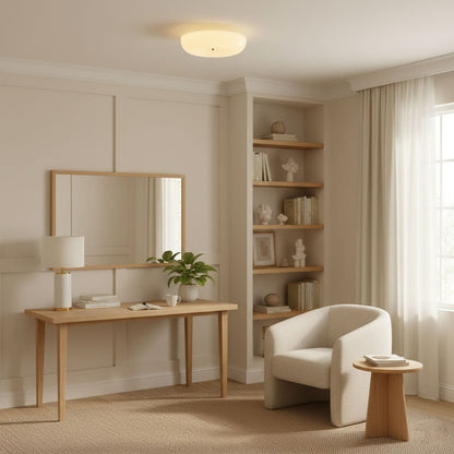 Soft White Glass Semi-Flush Ceiling Light Fixtures