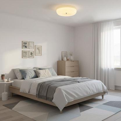 Soft White Glass Semi-Flush Ceiling Light Fixtures