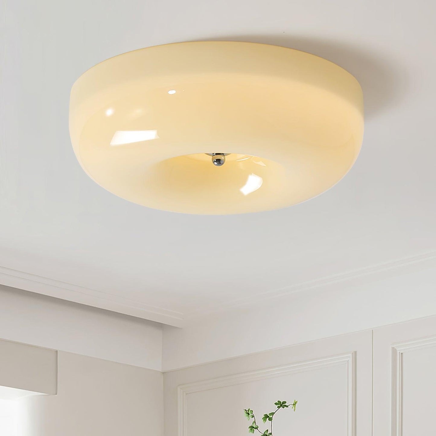 Soft White Glass Semi-Flush Ceiling Light Fixtures