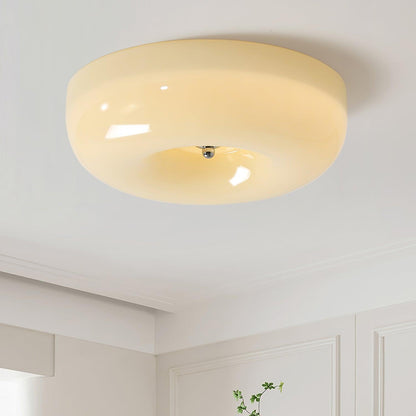 Soft White Glass Semi-Flush Ceiling Light Fixtures
