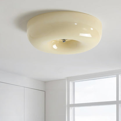Soft White Glass Semi-Flush Ceiling Light Fixtures