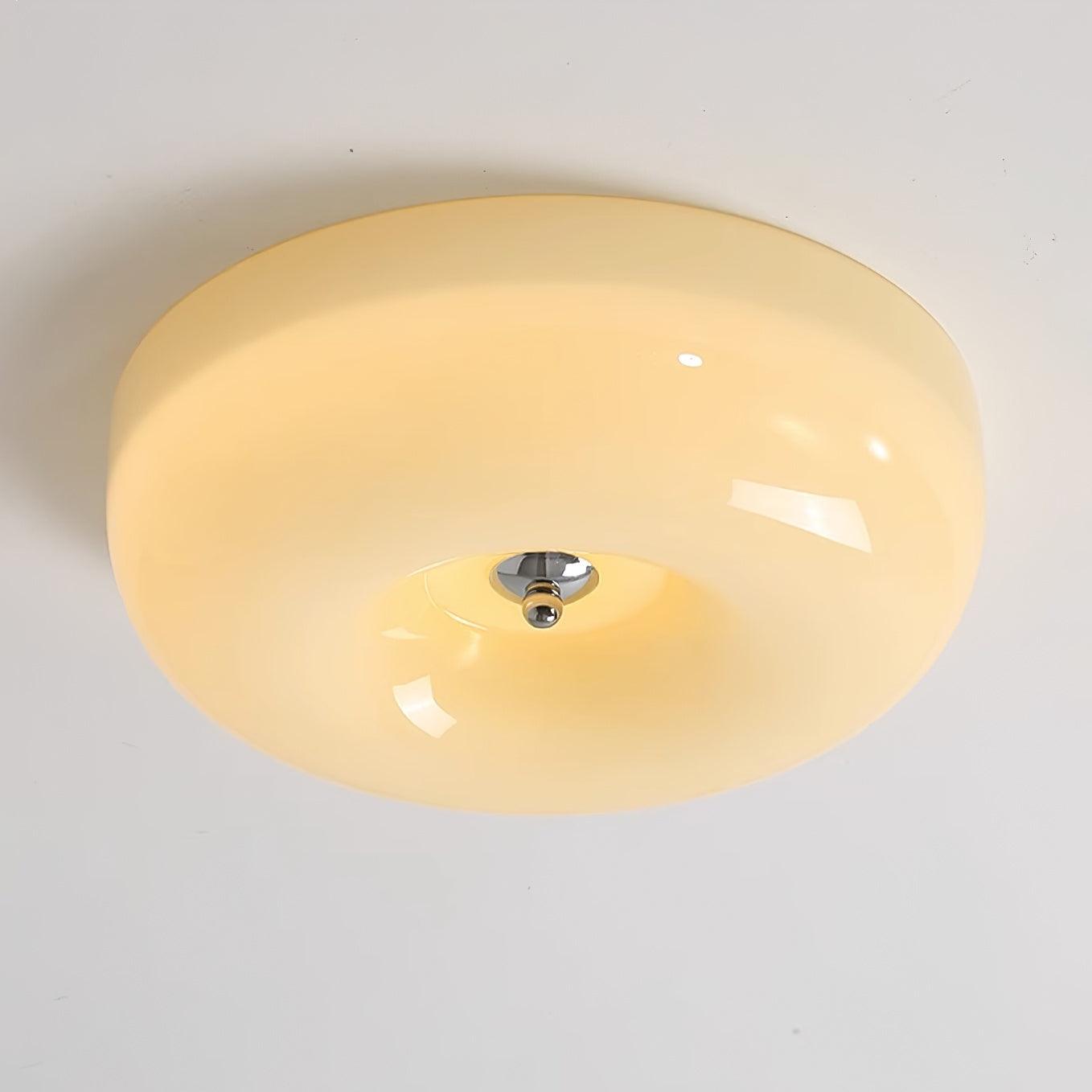 Soft White Glass Semi-Flush Ceiling Light Fixtures