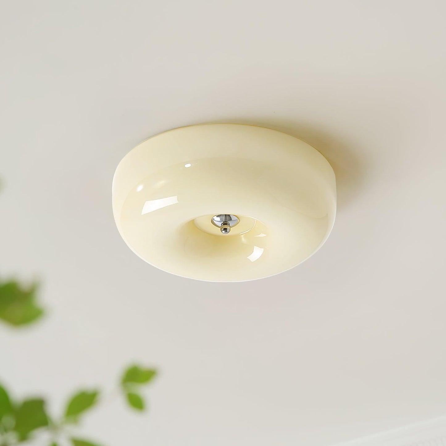 Soft White Glass Semi-Flush Ceiling Light Fixtures