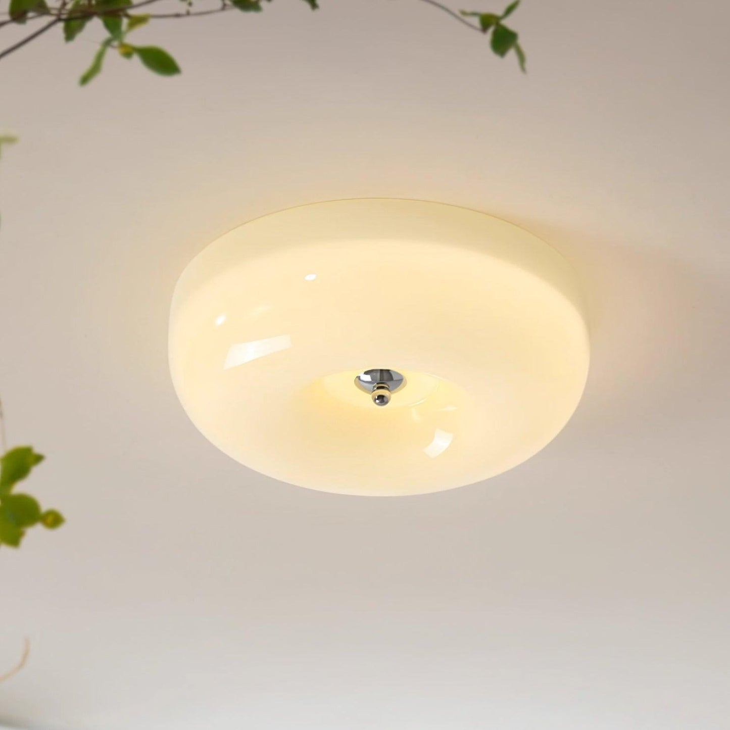 Soft White Glass Semi-Flush Ceiling Light Fixtures