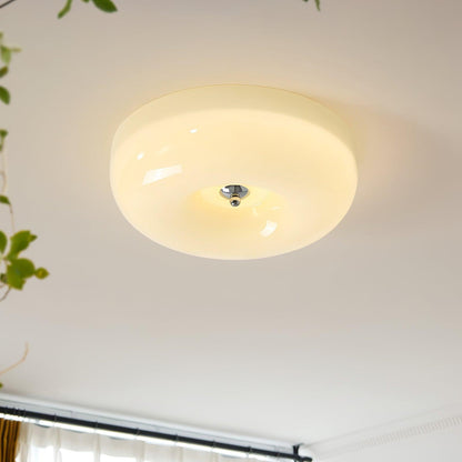 Soft White Glass Semi-Flush Ceiling Light Fixtures