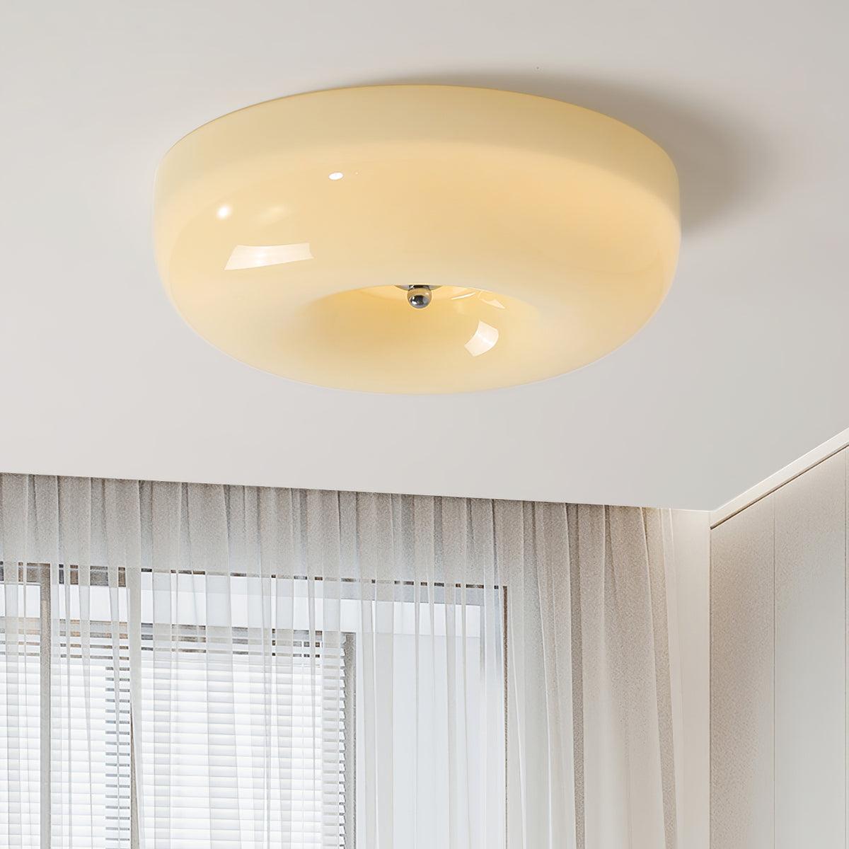 Soft White Glass Semi-Flush Ceiling Light Fixtures