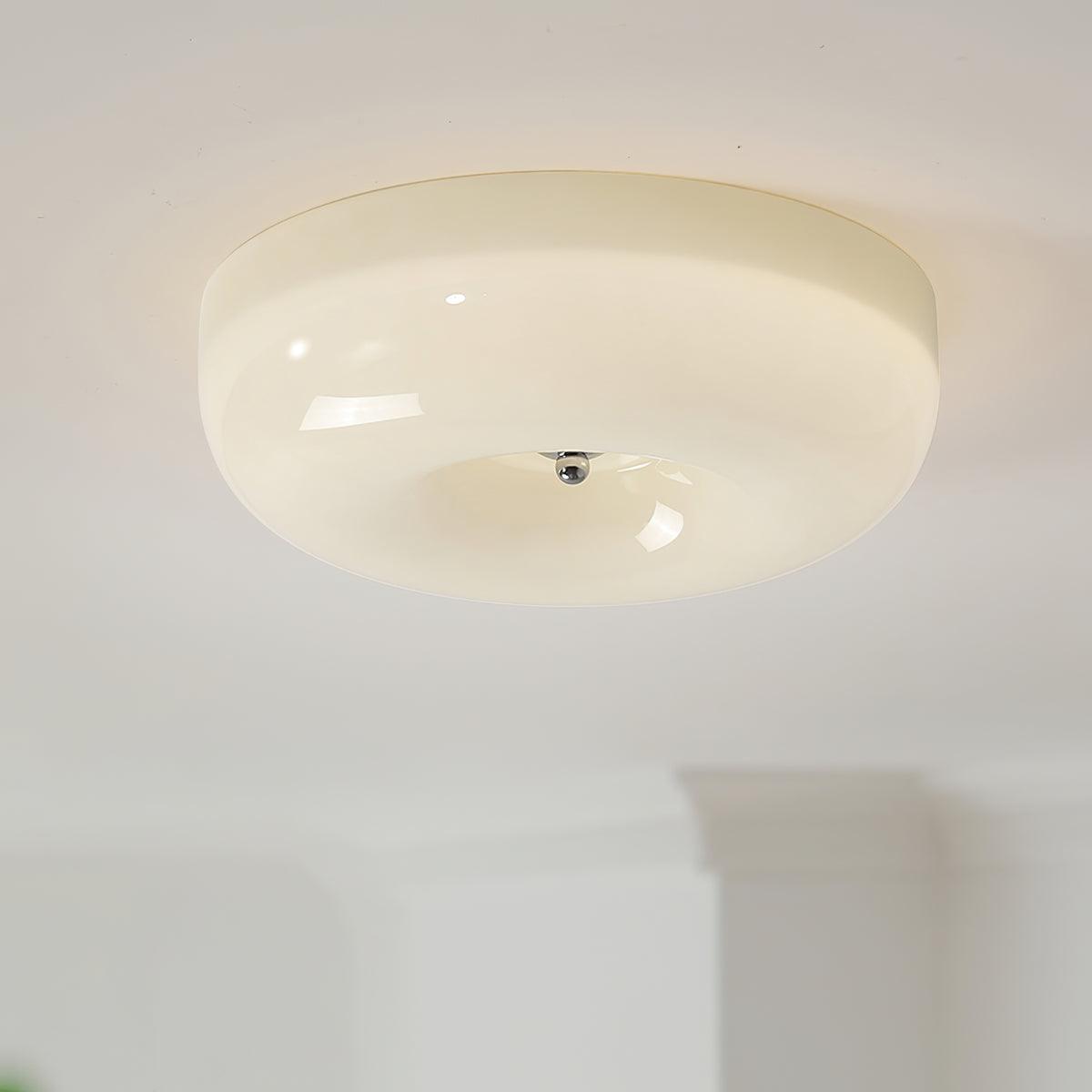 Soft White Glass Semi-Flush Ceiling Light Fixtures