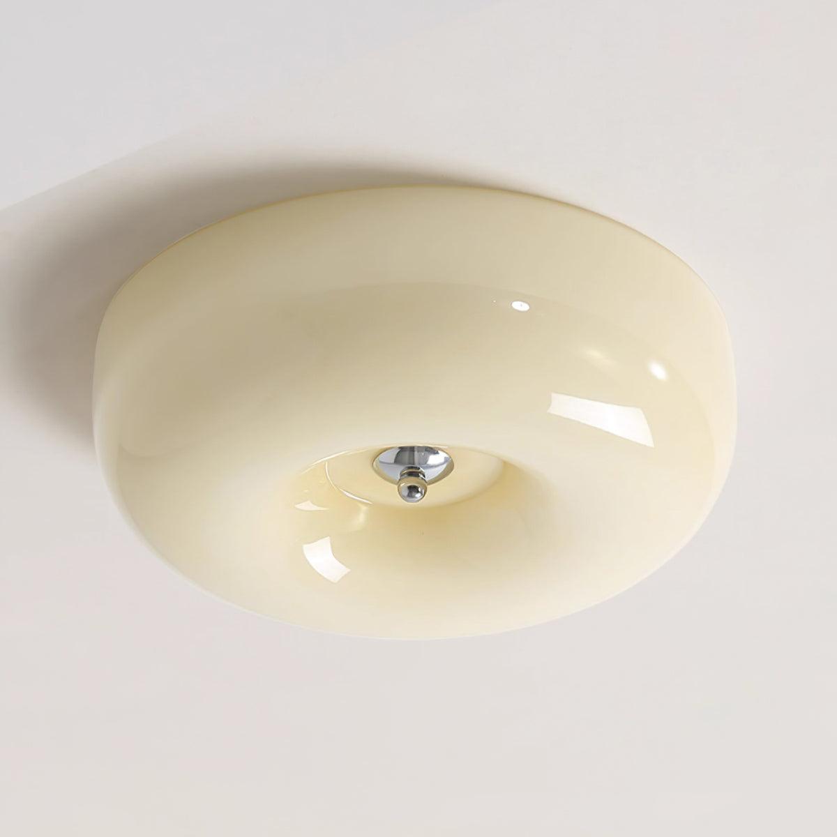 Soft White Glass Semi-Flush Ceiling Light Fixtures