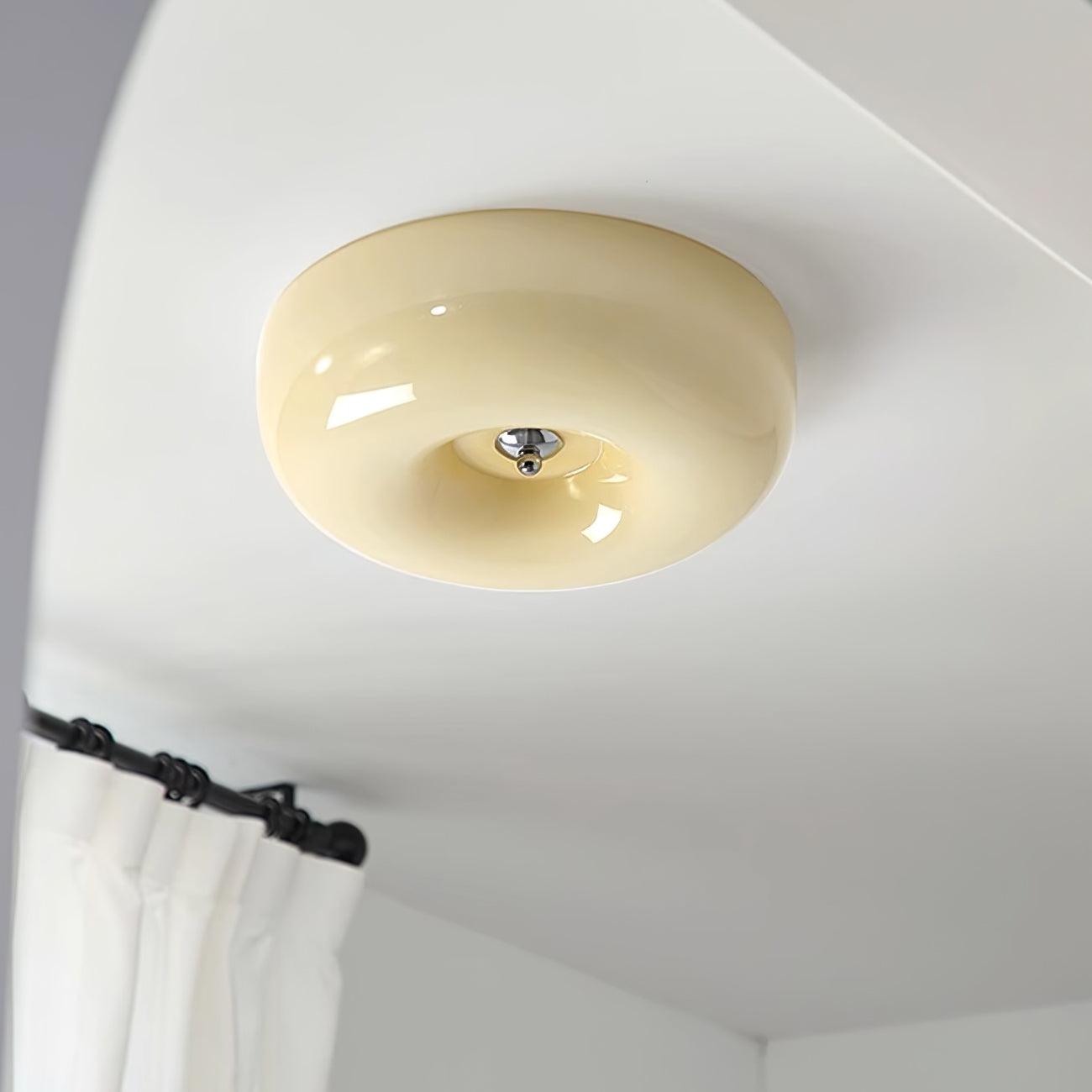 Soft White Glass Semi-Flush Ceiling Light Fixtures