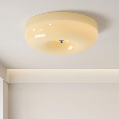 Soft White Glass Semi-Flush Ceiling Light Fixtures