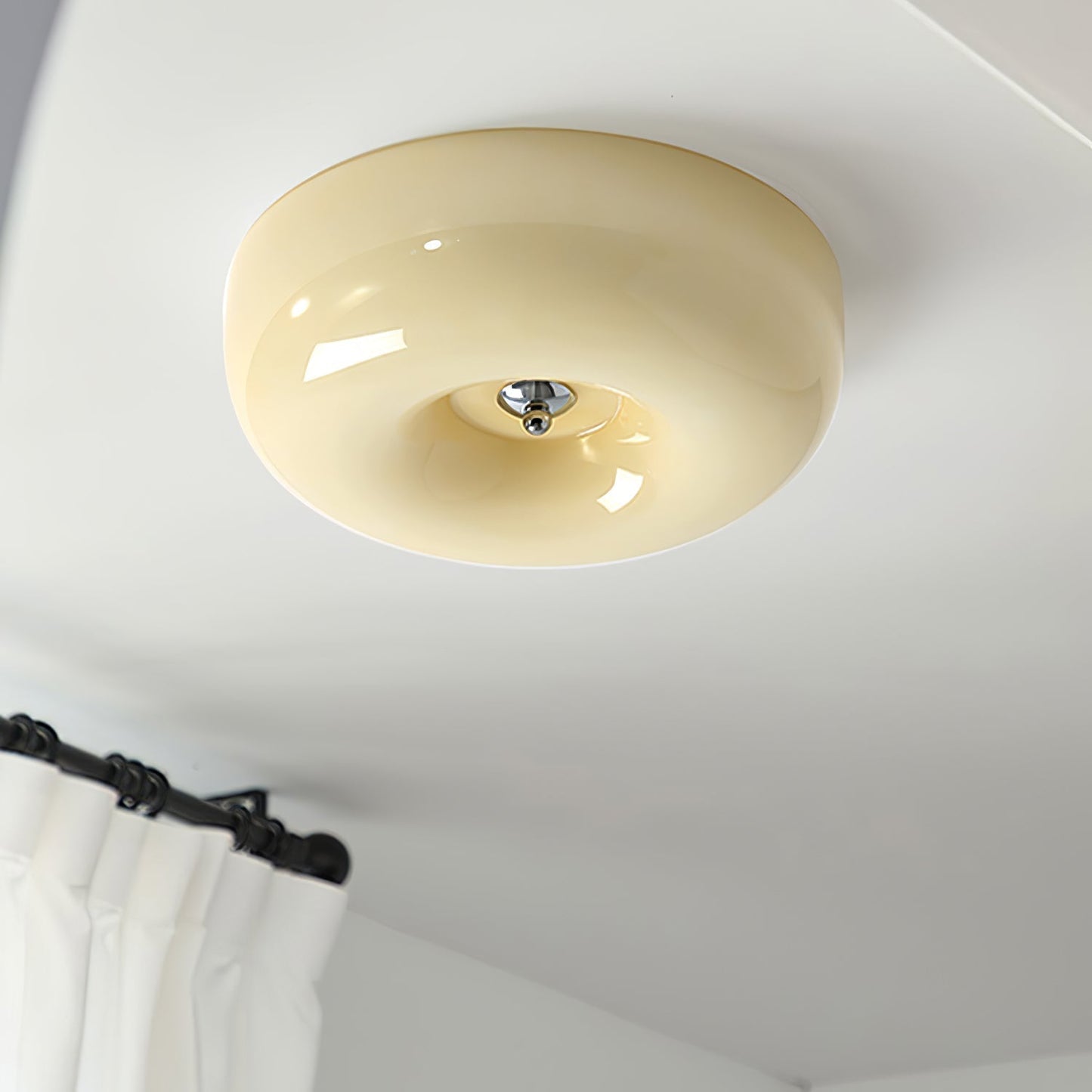 Soft White Glass Semi-Flush Ceiling Light Fixtures
