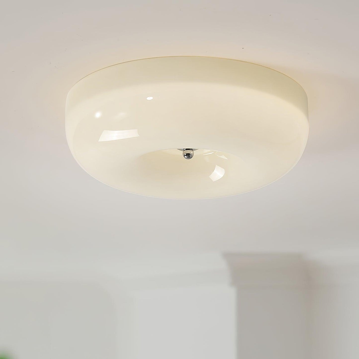 Soft White Glass Semi-Flush Ceiling Light Fixtures