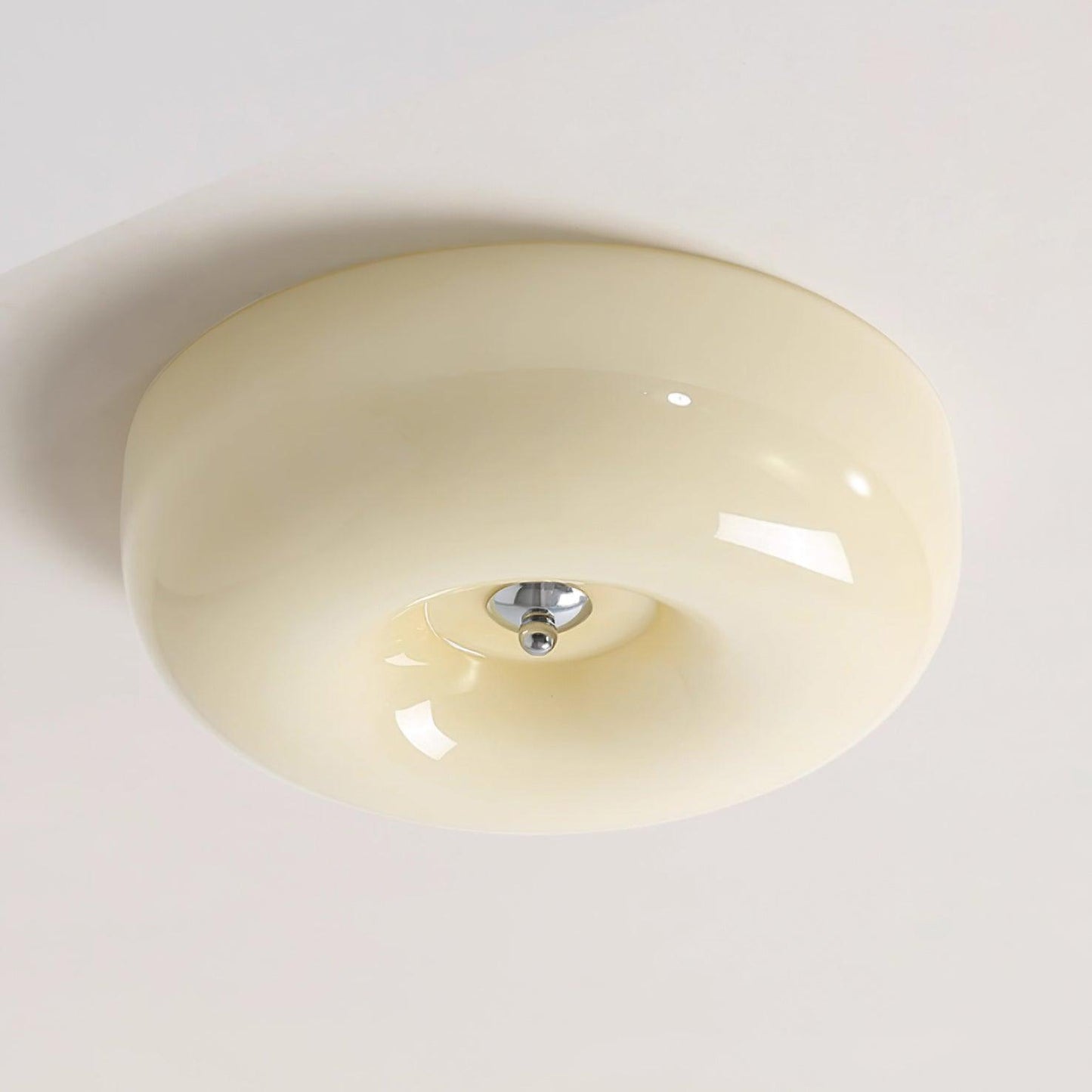 Soft White Glass Semi-Flush Ceiling Light Fixtures
