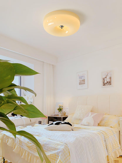 Soft White Glass Semi-Flush Ceiling Light Fixtures