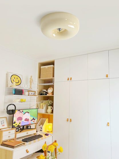 Soft White Glass Semi-Flush Ceiling Light Fixtures