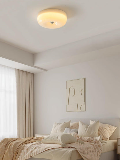 Soft White Glass Semi-Flush Ceiling Light Fixtures