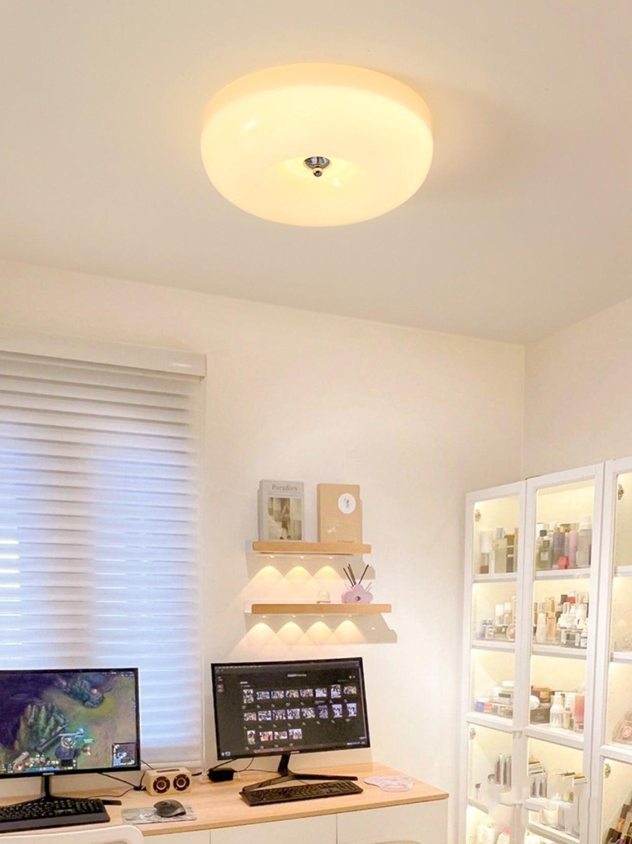 Soft White Glass Semi-Flush Ceiling Light Fixtures