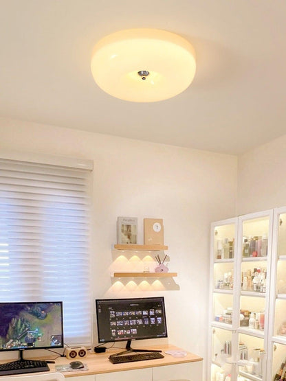 Soft White Glass Semi-Flush Ceiling Light Fixtures