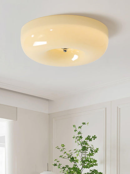 Soft White Glass Semi-Flush Ceiling Light Fixtures