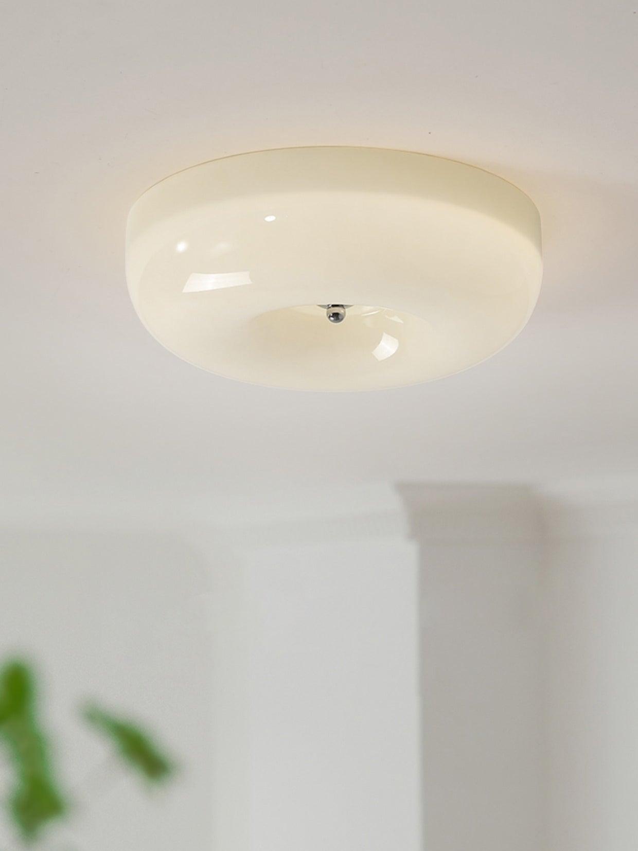 Soft White Glass Semi-Flush Ceiling Light Fixtures
