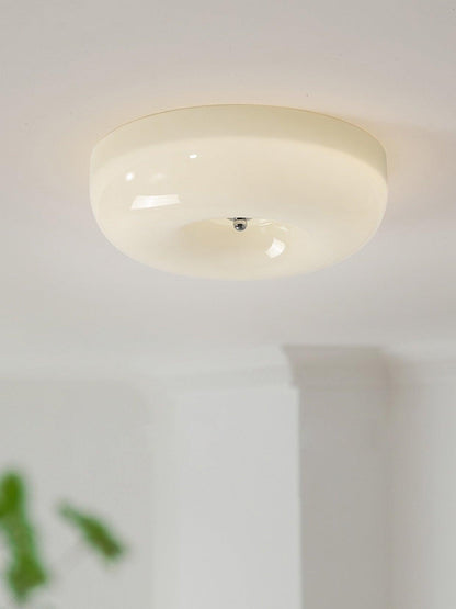 Soft White Glass Semi-Flush Ceiling Light Fixtures