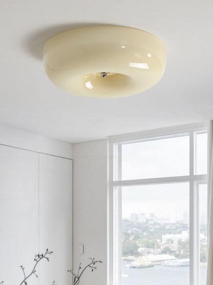 Soft White Glass Semi-Flush Ceiling Light Fixtures