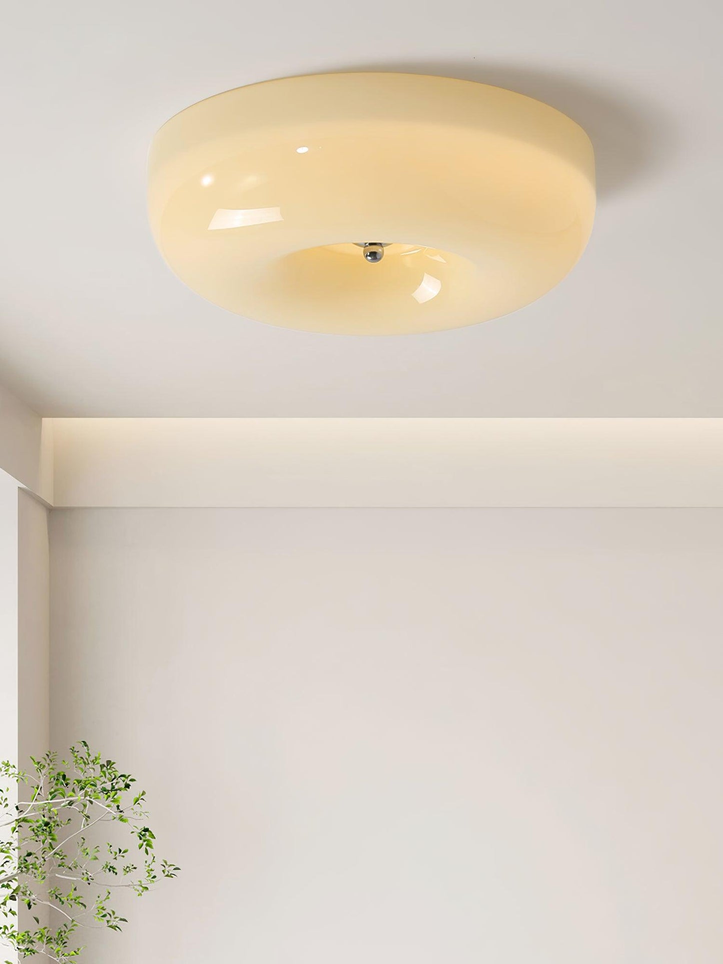 Soft White Glass Semi-Flush Ceiling Light Fixtures
