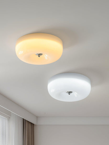 Soft White Glass Semi-Flush Ceiling Light Fixtures