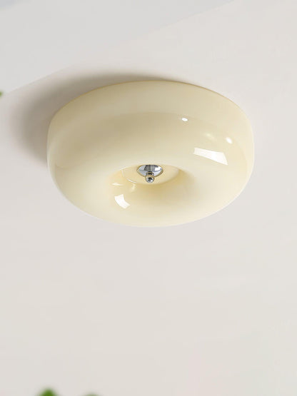 Soft White Glass Semi-Flush Ceiling Light Fixtures