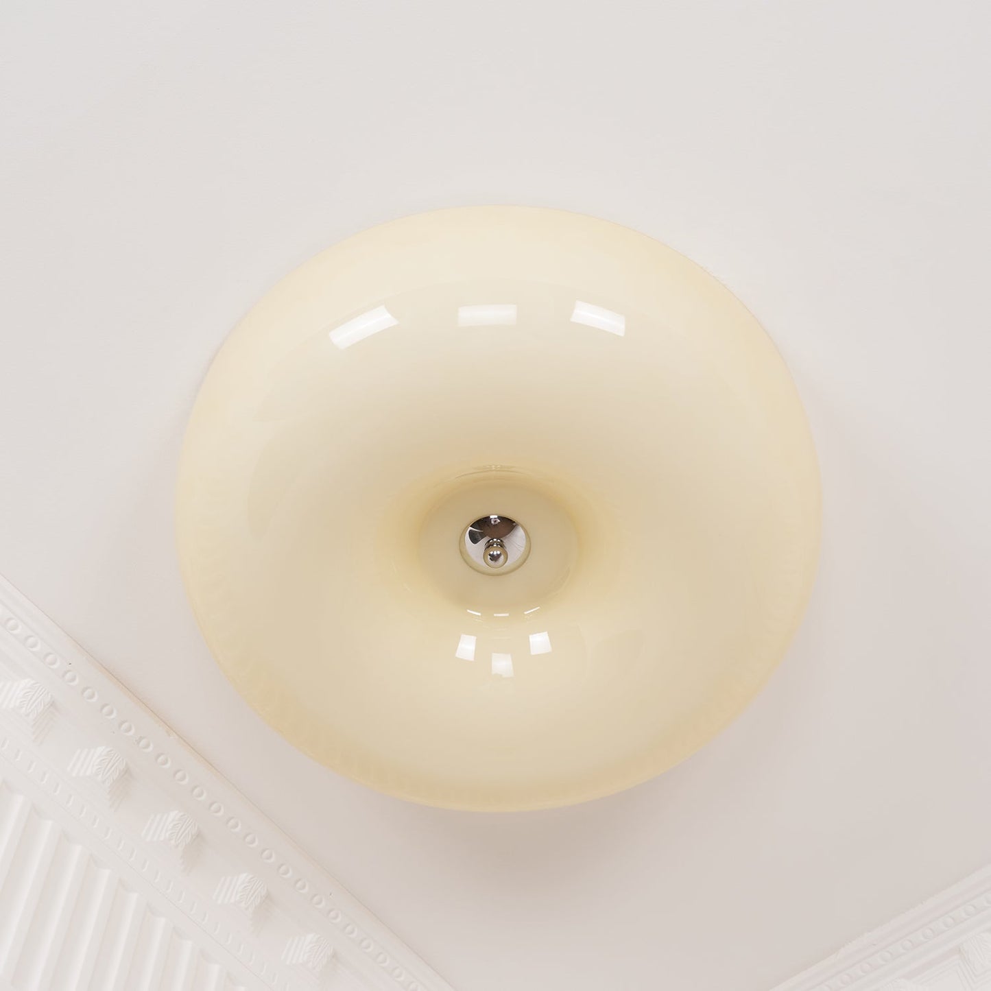 Soft White Glass Semi-Flush Ceiling Light Fixtures
