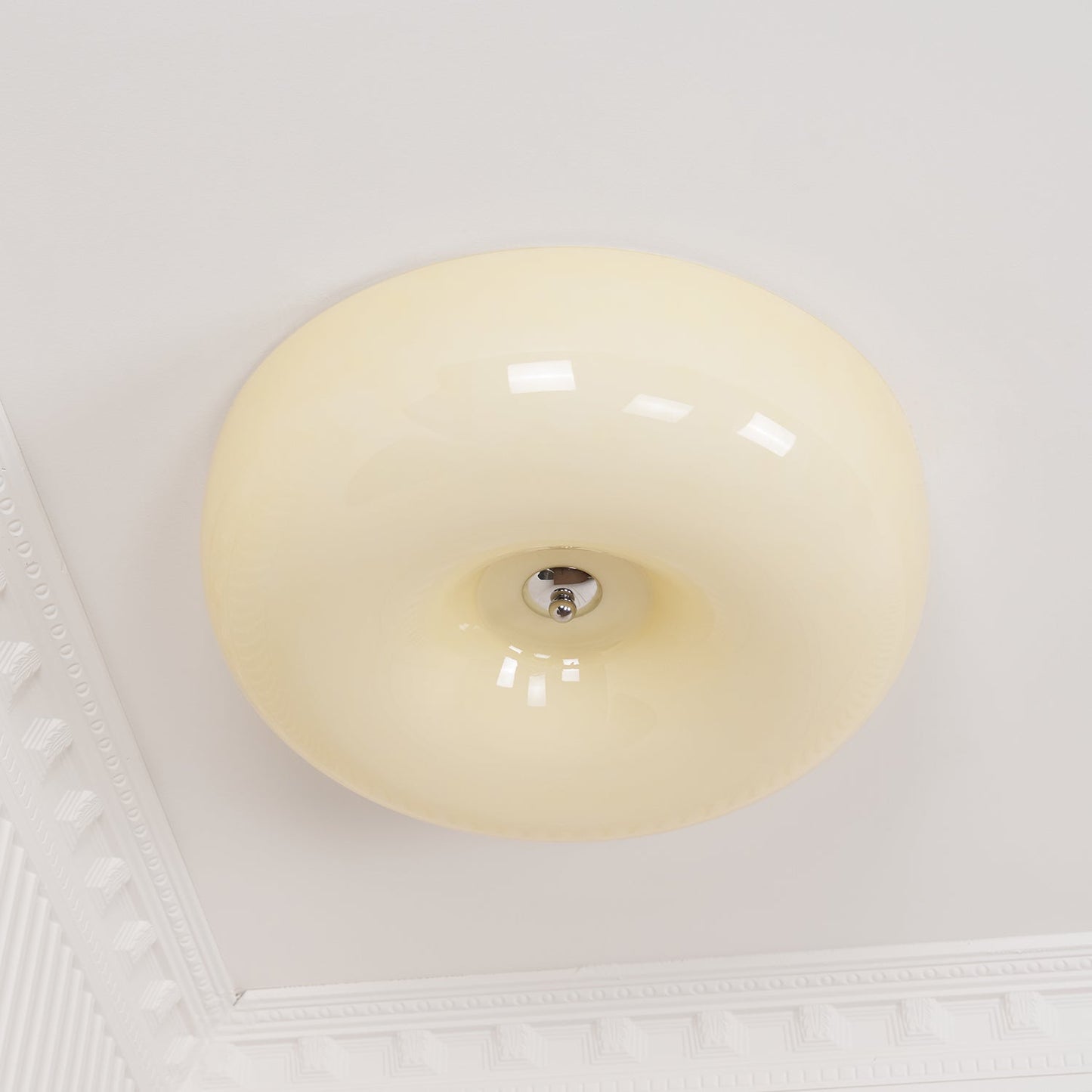 Soft White Glass Semi-Flush Ceiling Light Fixtures