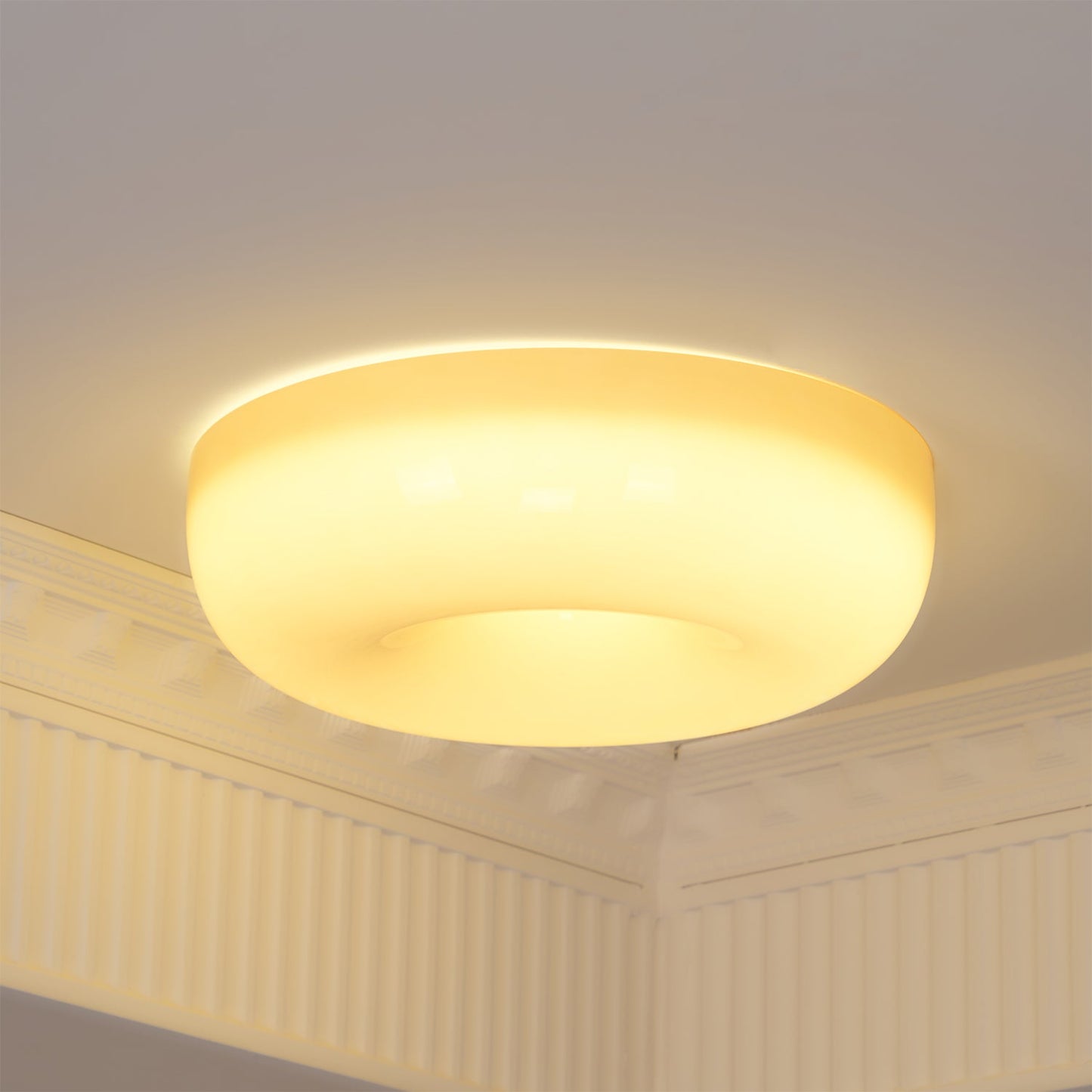Soft White Glass Semi-Flush Ceiling Light Fixtures