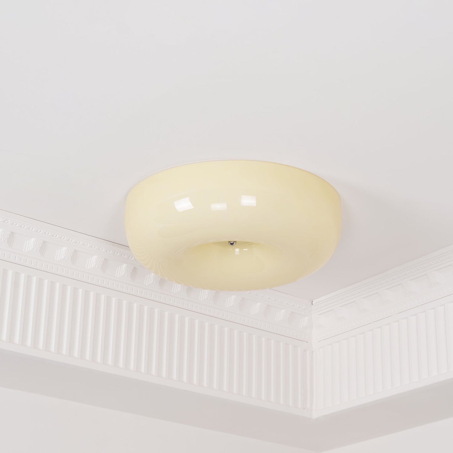 Soft White Glass Semi-Flush Ceiling Light Fixtures