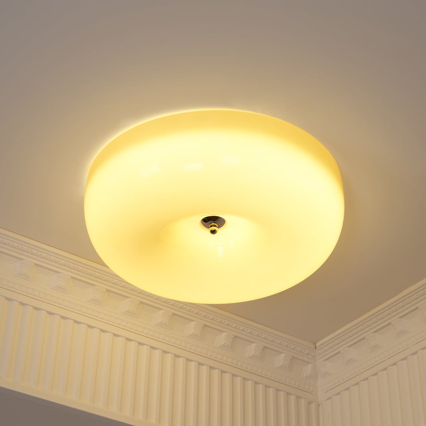 Soft White Glass Semi-Flush Ceiling Light Fixtures