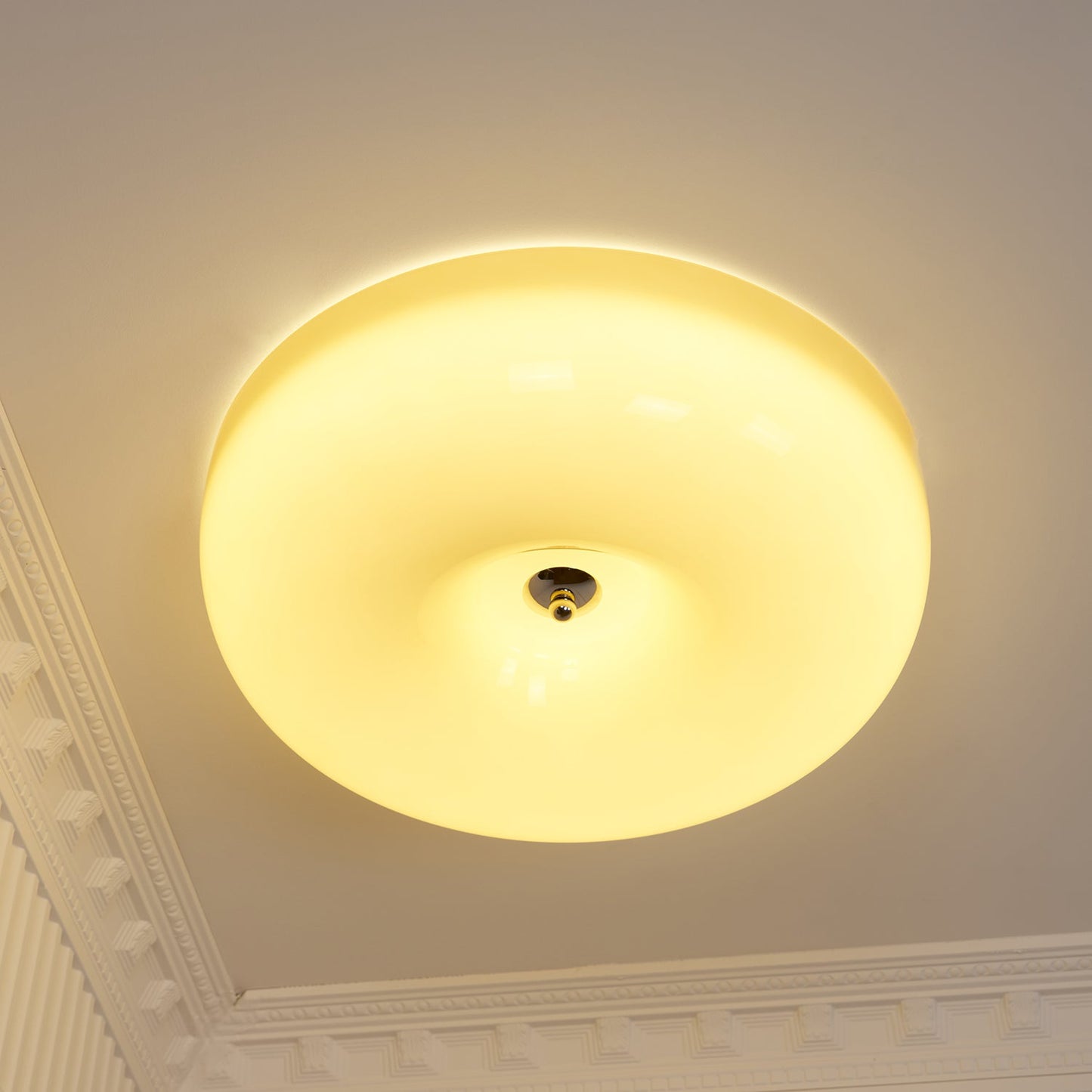 Soft White Glass Semi-Flush Ceiling Light Fixtures