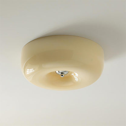 Soft White Glass Semi-Flush Ceiling Light Fixtures