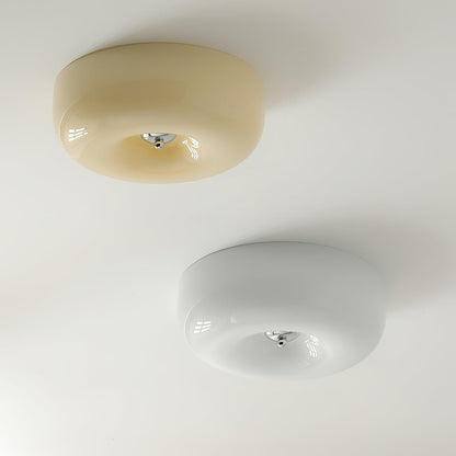 Soft White Glass Semi-Flush Ceiling Light Fixtures